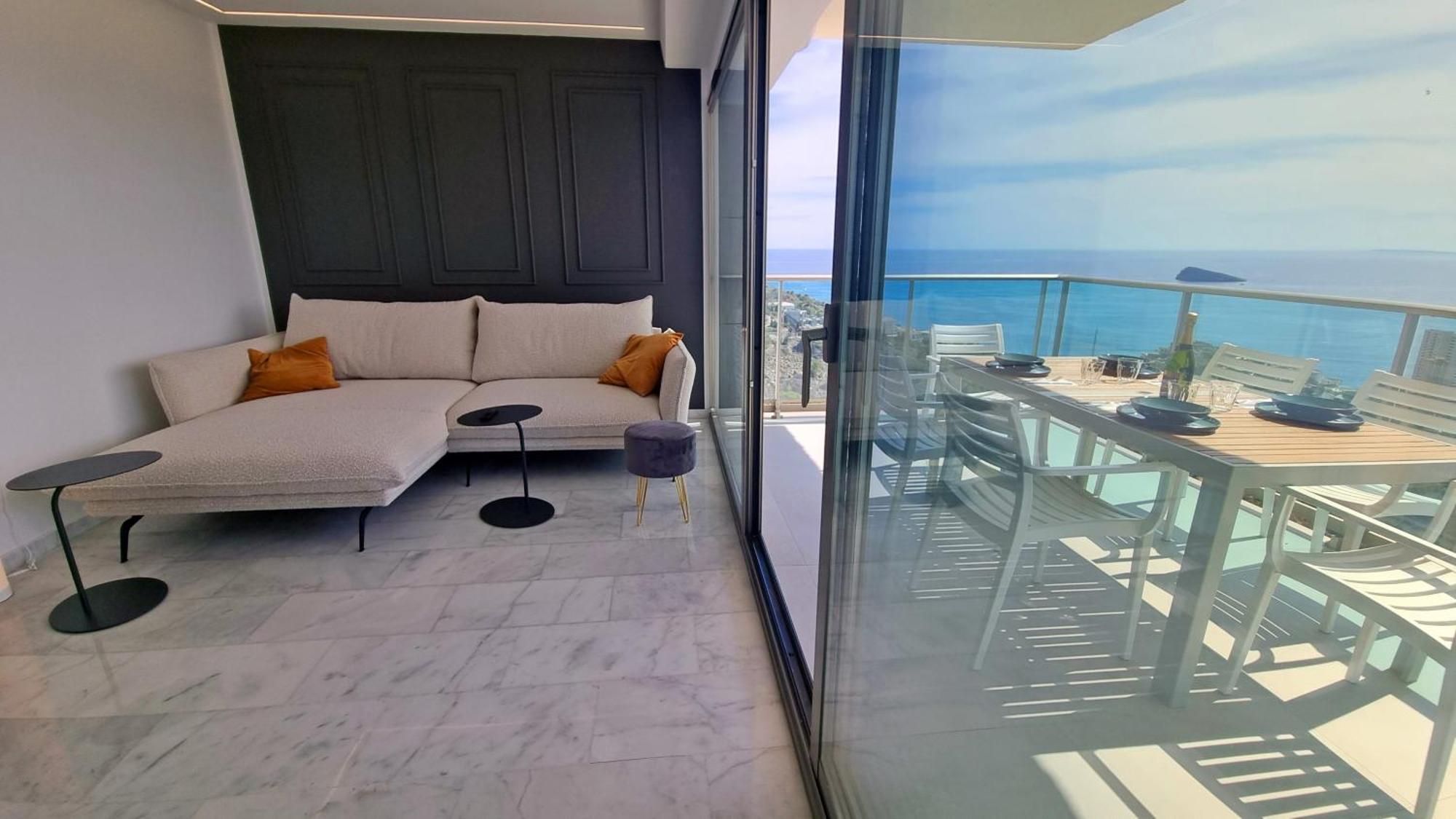Appartement Skyline 37 Terraza Con Vista Al Mar à Benidorm Extérieur photo
