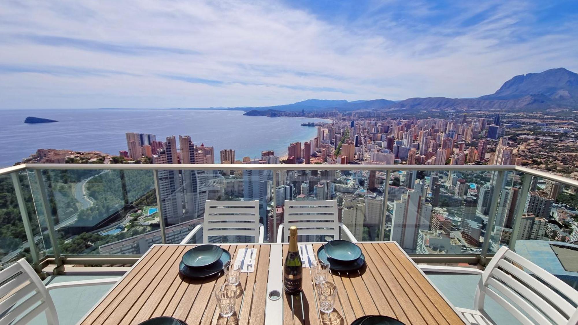 Appartement Skyline 37 Terraza Con Vista Al Mar à Benidorm Extérieur photo
